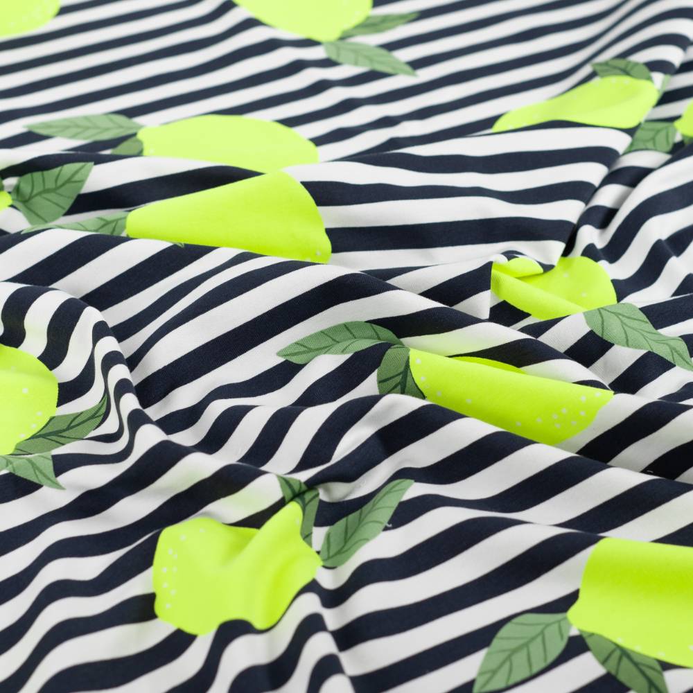 French Terry – Neon gule citroner - Billede 2