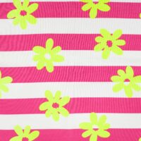 French Terry – Neon gule blomster