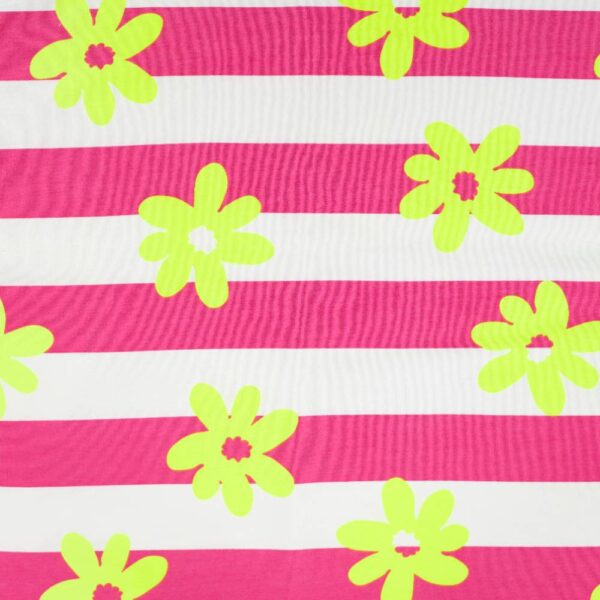 French Terry – Neon gule blomster