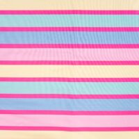 French Terry – Neon pink og pastel striber