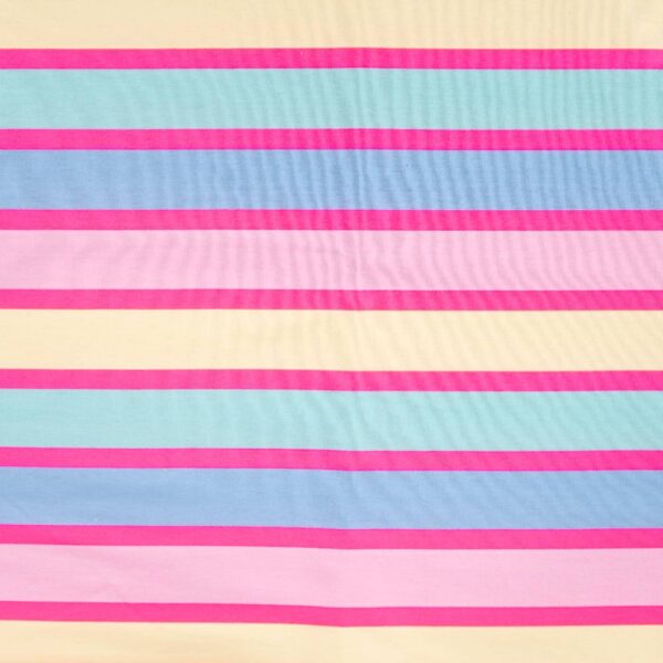 French Terry – Neon pink og pastel striber