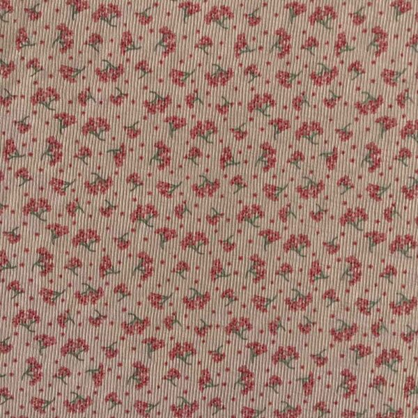 Blomster merinould silke jersey, blød 2/1 ribstrik