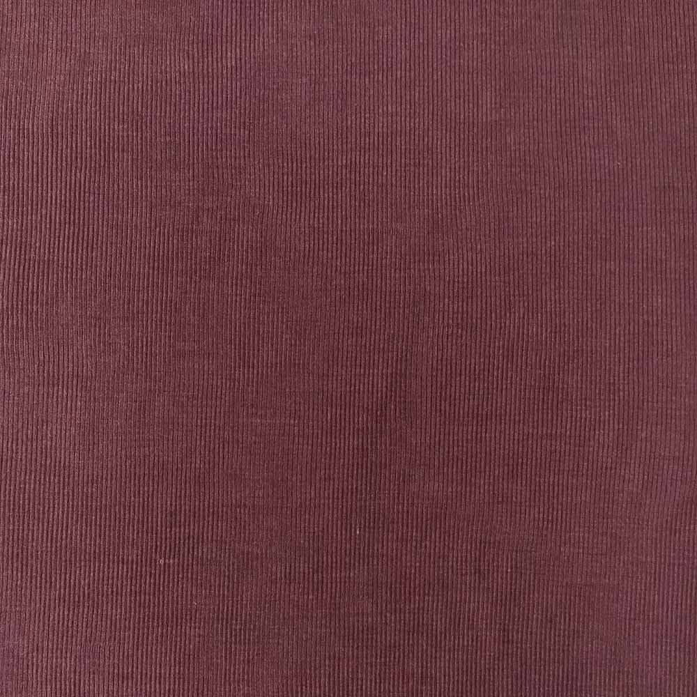 Vinrød merinould silke jersey, blød 2/1 ribstrik