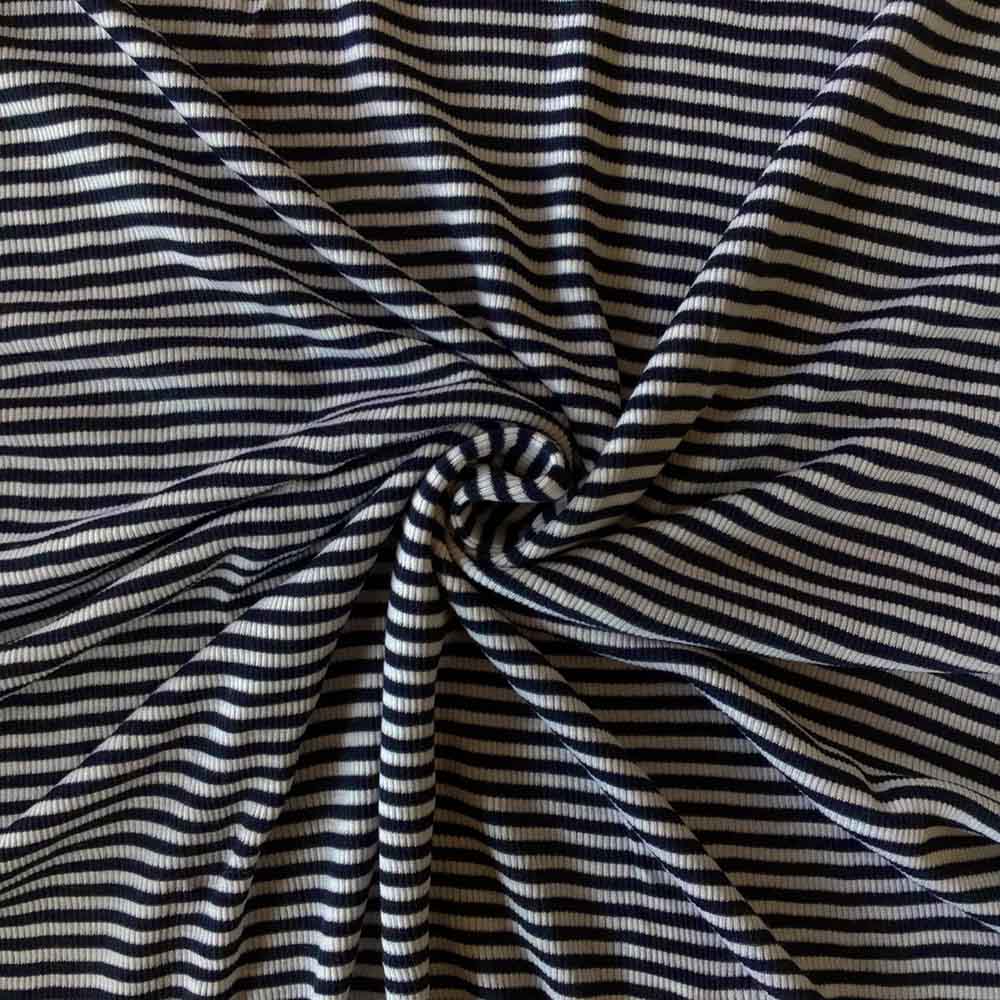 Striber merinould silke jersey, blød 2/1 ribstrik - Billede 2