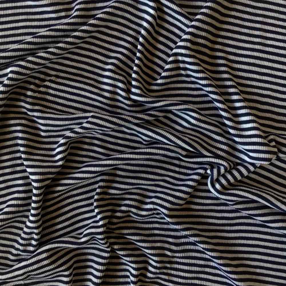 Striber merinould silke jersey, blød 2/1 ribstrik - Billede 3