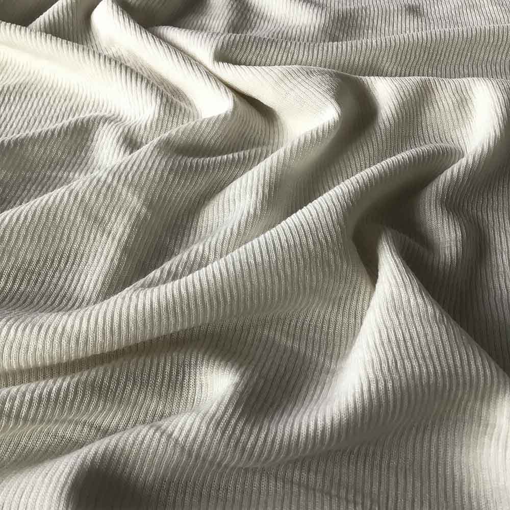 Offwhite merinould jersey, blød 2/1 ribstrik - Billede 4