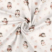 Jersey print med pingviner og julegaver
