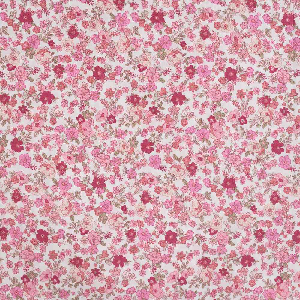 Poplin – små lyserøde blomster - Billede 2