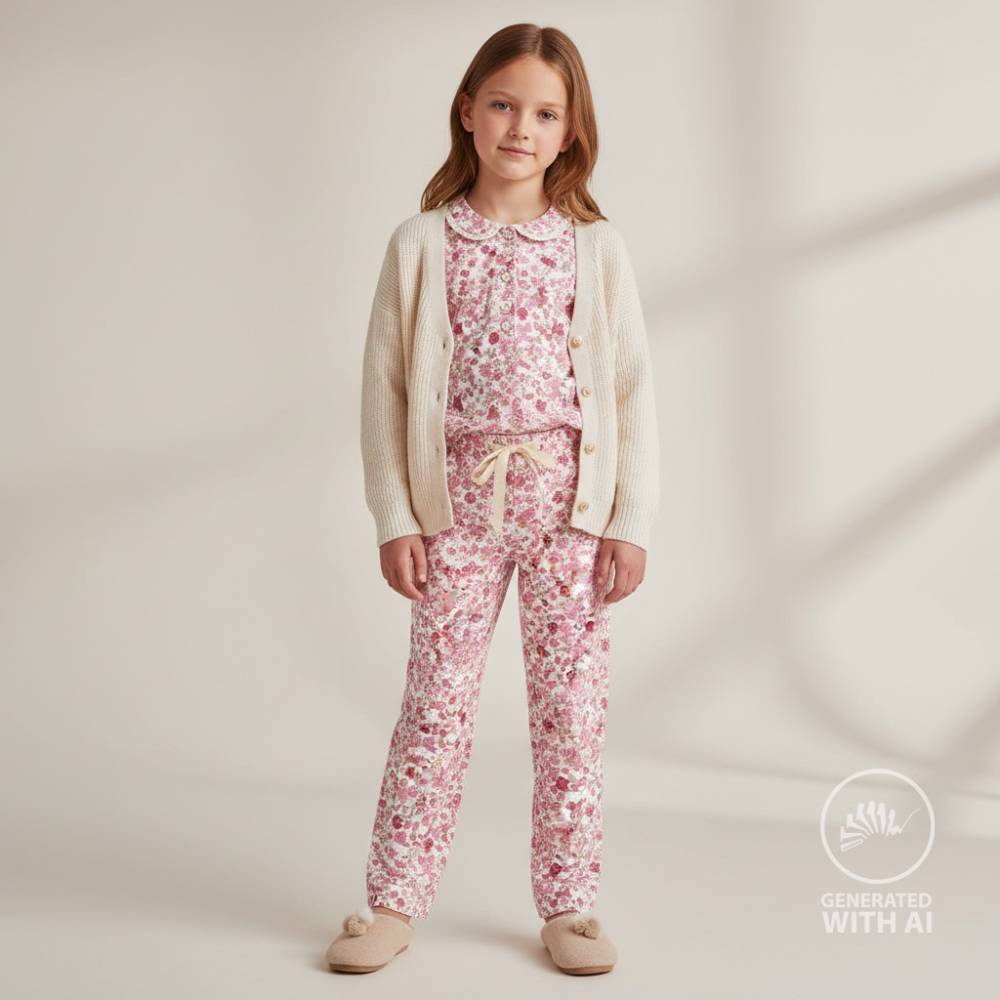 Poplin – små lyserøde blomster - Billede 6