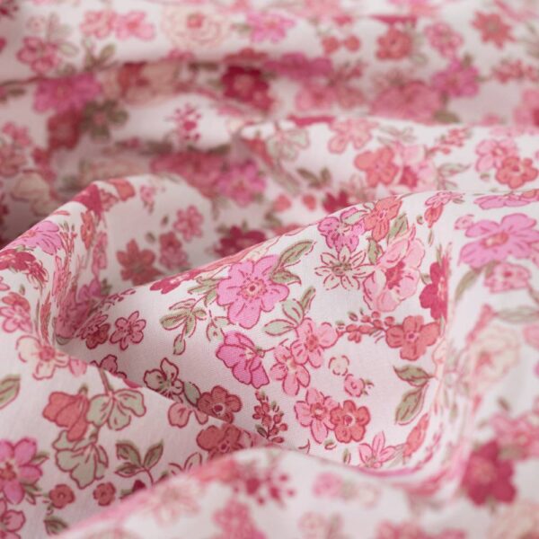 Poplin – små lyserøde blomster