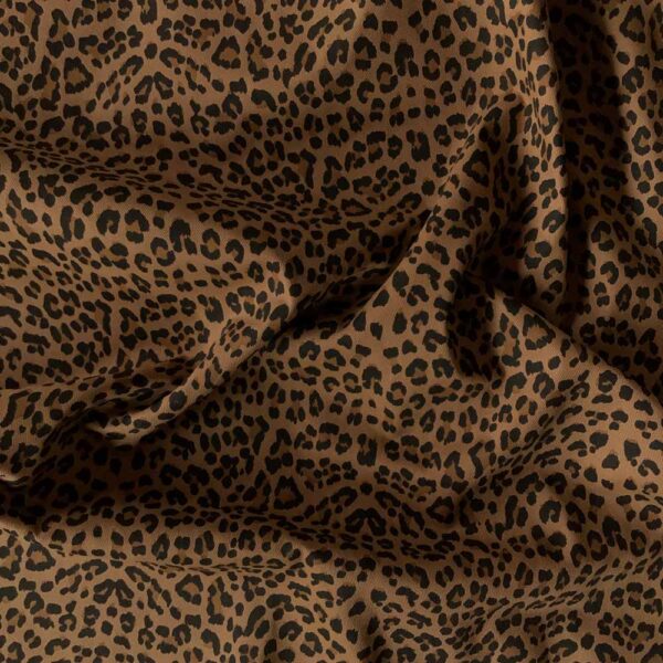 Denim med stræk – Brun leopard