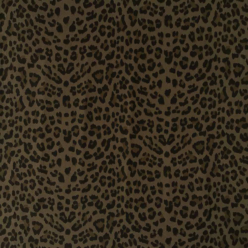 Denim med stræk – Mørk brun leopard - Billede 4
