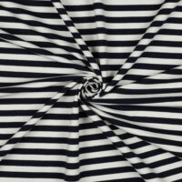 French Terry – garnfarvede striber hvid/navy