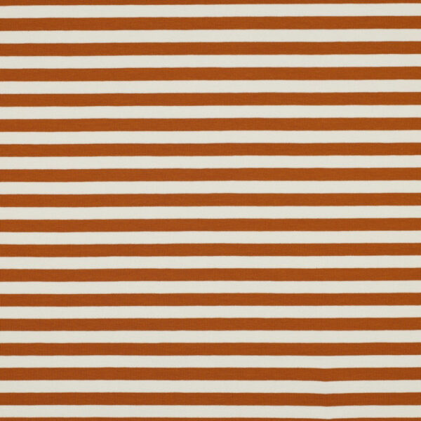 French Terry – garnfarvede striber hvid/cognac