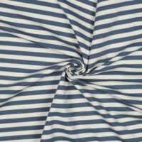 French Terry – garnfarvede striber hvid/jeans