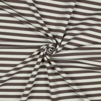 French Terry – garnfarvede striber hvid/taupe