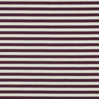 French Terry – garnfarvede striber hvid/aubergine