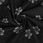 Denim Jacquard – Blomster sort