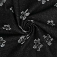 Denim Jacquard – Blomster sort