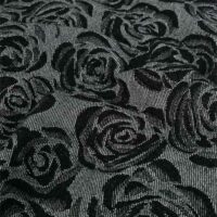 Denim Jacquard – Blomster sort