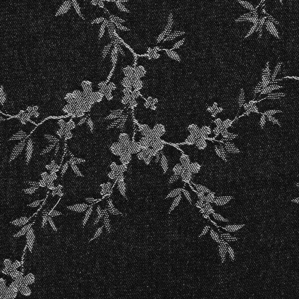 Denim Jacquard – Blomstergrene sort