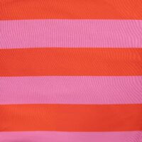 French Terry – Brede orange/lyserøde striber