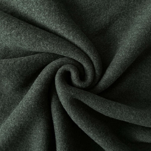 Mørkegrøn merinould fleece, superblød og varm