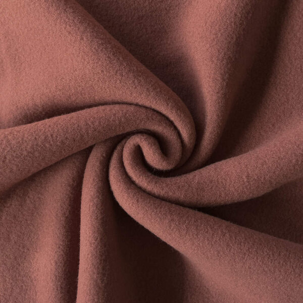 Teglrød merinould fleece, superblød og varm