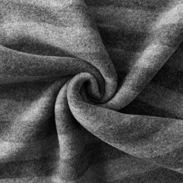 Gråstribet merinould fleece, superblød og varm