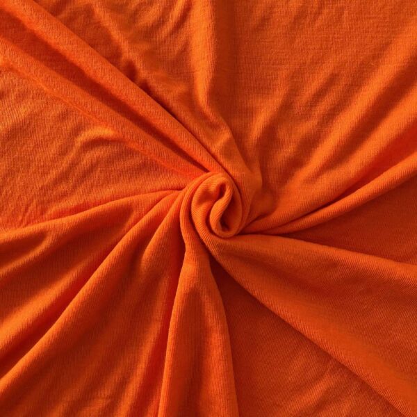 Orange merinould jersey, blødt ribstrik