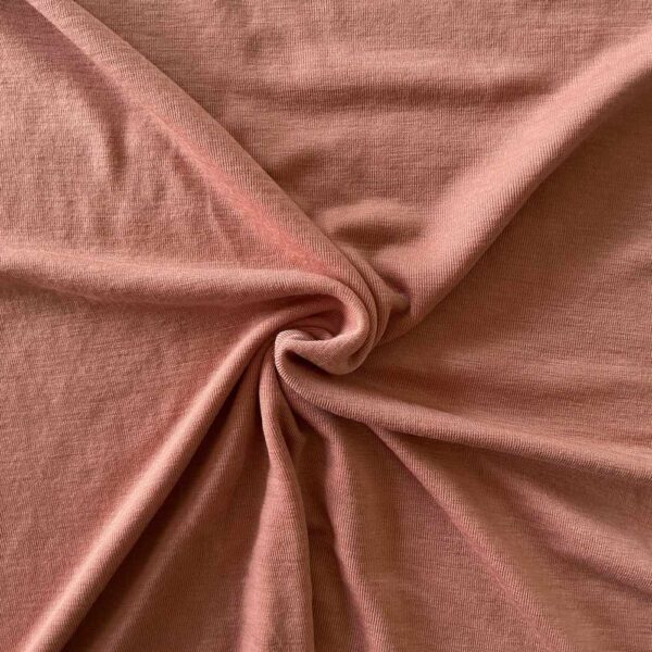 Terracotta merinould jersey, blødt ribstrik