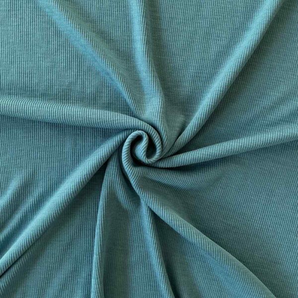 Aqua merinould-silke jersey, blødt ribstrik