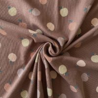 Rib jersey – Æbler på brun
