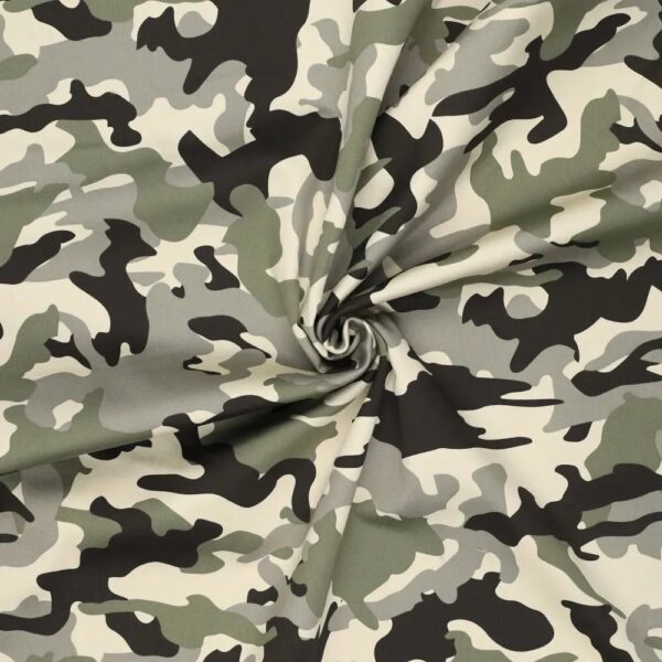 Denim stræk - Grøn camouflage