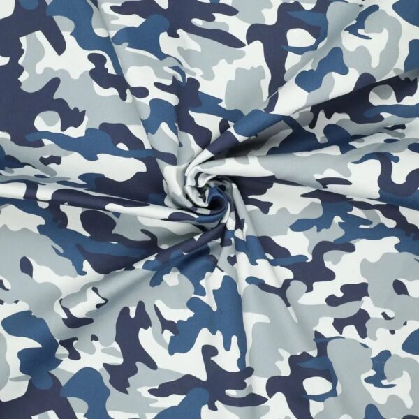Denim stræk - Blå camouflage