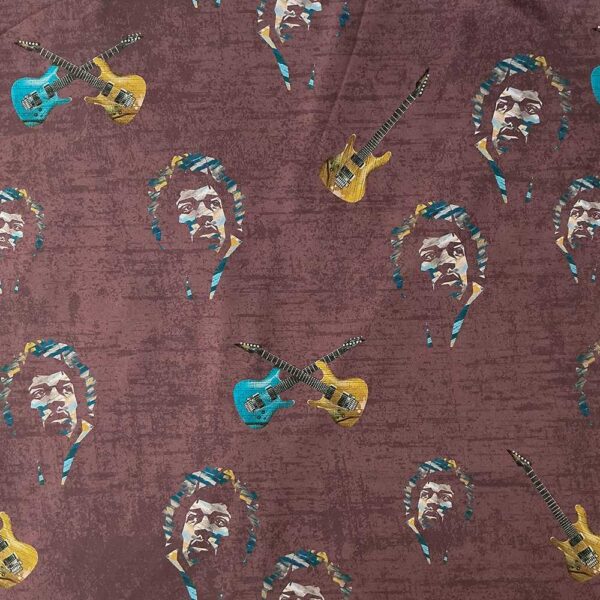Softshell med Jimi Hendrix - Mørk bordeaux