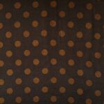 Rayon satin - Karamel prikker på mørkebrun