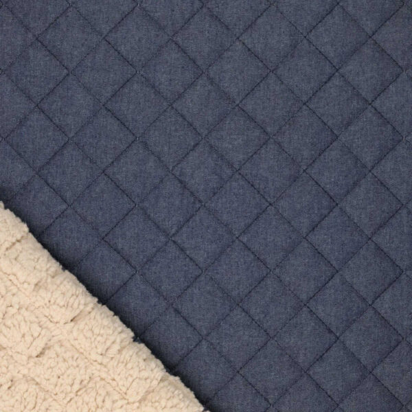 Quilt - Mørk denim med teddy bagside