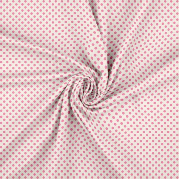 Jersey print med pink prikker på offwhite