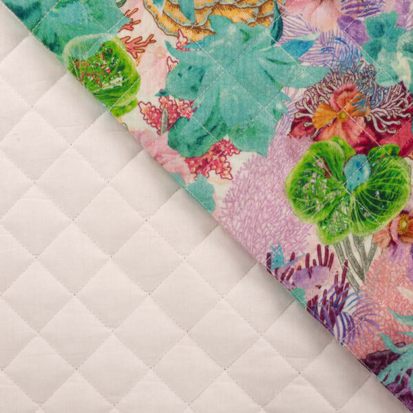 Quilt musselin - Farverige blomster