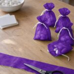 Gaveposer syet af organza i violet