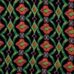 Viscose - Retro diamanter i orange og grøn